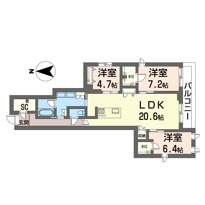 ウィズプラス浦和美園 ウエスト A棟 204号-16