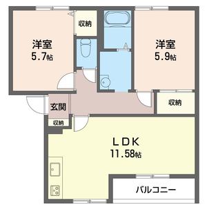 タウンヒル松葉Ａ 102号室