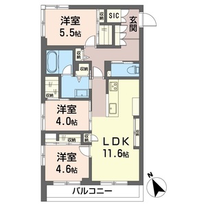 グランデアルベロ南八幡 201号室