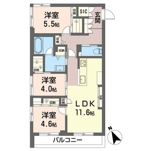 グランデアルベロ南八幡 301号室