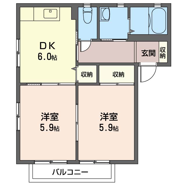 ミレニアムコーポ古ヶ崎Ａ201-2