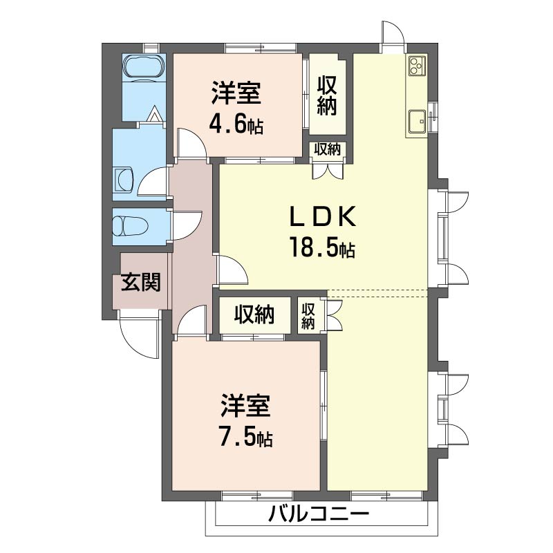 ツィンメゾンＢ館 202号-6