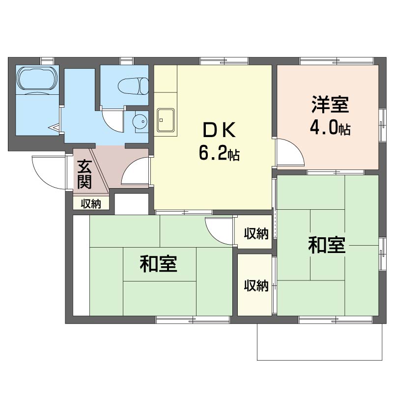 ナディアクレセントハナワＡ 102号-3