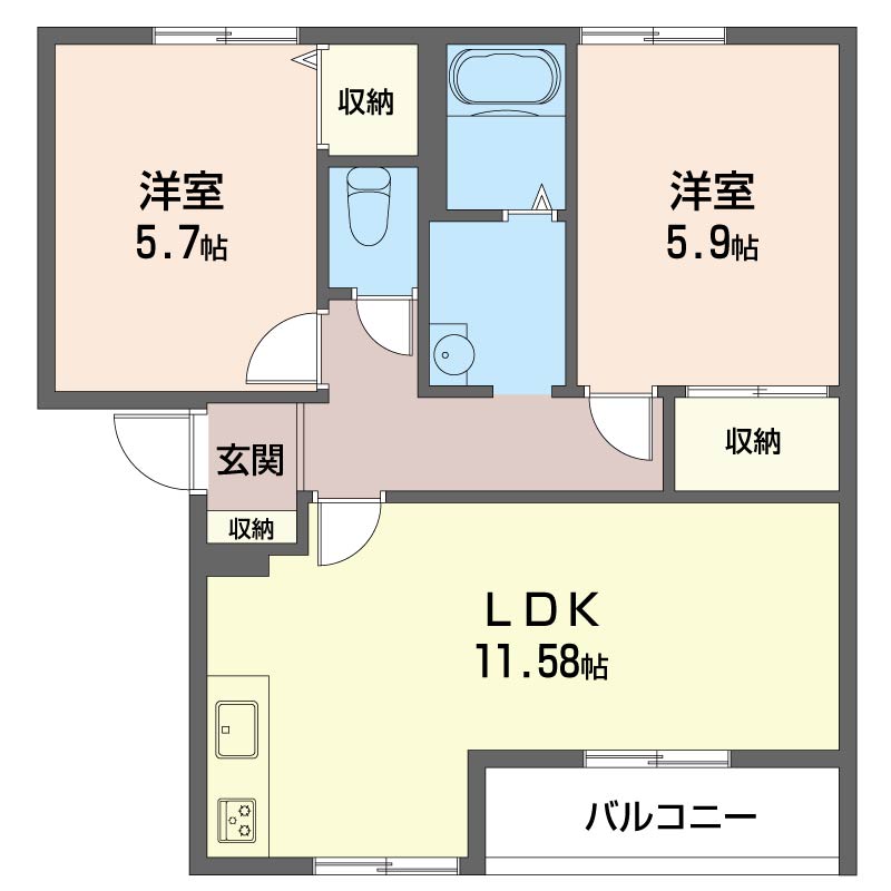 タウンヒル松葉Ａ102-2