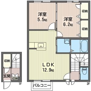 メゾン　ド　ソルヴィ　弐番館 202号室