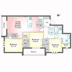 リクレ金沢泉野 0201号室