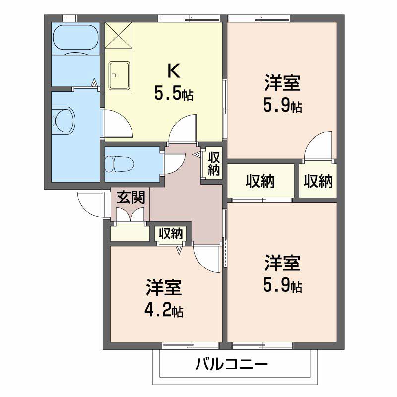 メゾンパークサイド B202号-1