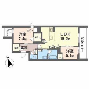 サンセリテ0204号室_間取り画像