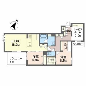 ＨＩＧＨ　ＬＩＮＥ　ＰＡＲＫ（ハイラインパーク）Ａ棟 A205号室