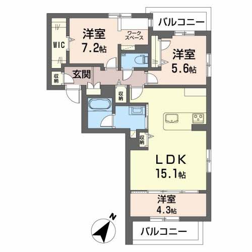 ＨＩＧＨ　ＬＩＮＥ　ＰＡＲＫ（ハイラインパーク）Ａ棟 A301号-16