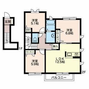 Ｖｉｌｌａ　Ｍ　Ｂ棟 0102号室