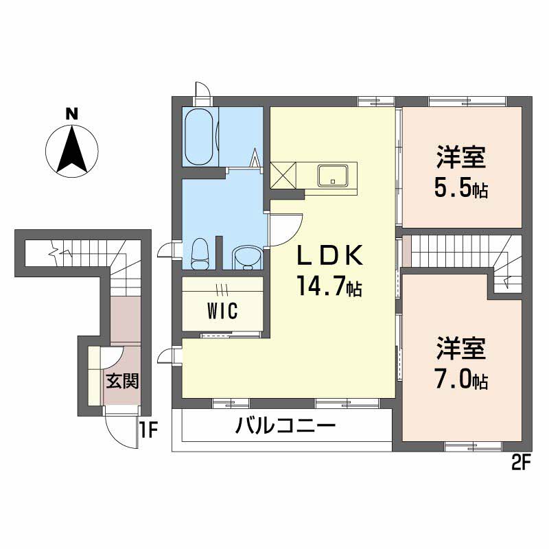 エクシール竪堀Ｃ C201号-2