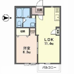 ＡＸＩＳＨＩＲＡＴＡ B205号室