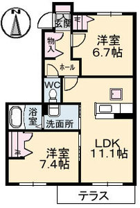 シャーメゾン上林　Ｃ棟 C102号室