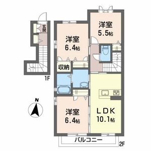 シャーメゾン万々Ⅱ A0201号室