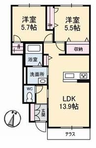 ベルブランシュ笹沖　Ａ棟 A0102号-2