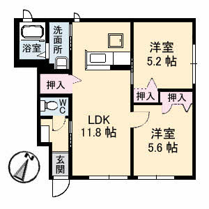 サニーベイル　１番館 A0101号室