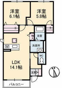 シャーメゾン２１　Ｅ棟 102号-2