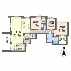 ヴィステリオ　プレミアA0306号室_間取り画像