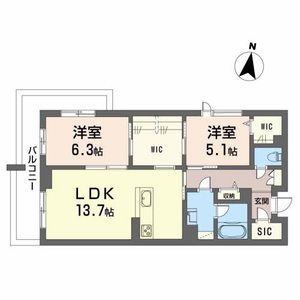 コンフォーザ（ＢＥＬＳ認証）A0304号室_間取り画像