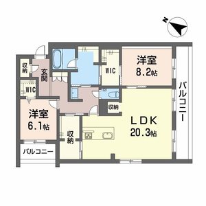 ベレオ西新町201号室_間取り画像