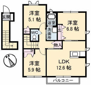 サンモール B棟 B0201号-1