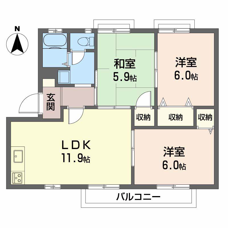 フレグランス小坂　Ｃ棟C0201-2