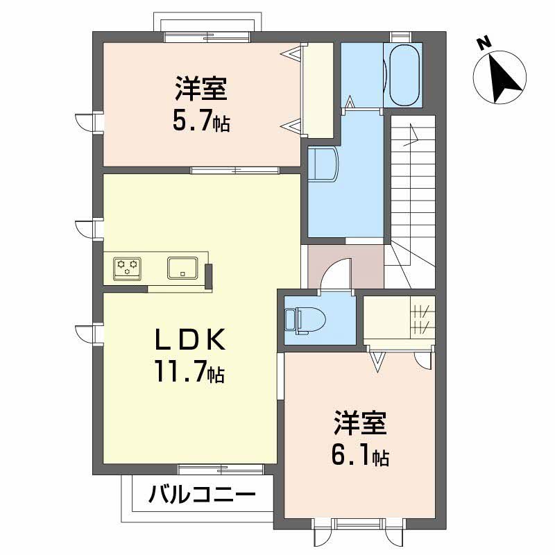 ブランシェ ヤマト B棟 B0201号-2