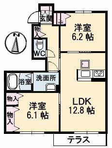 アットホームタウン原　Ｂ棟 B0102号-3