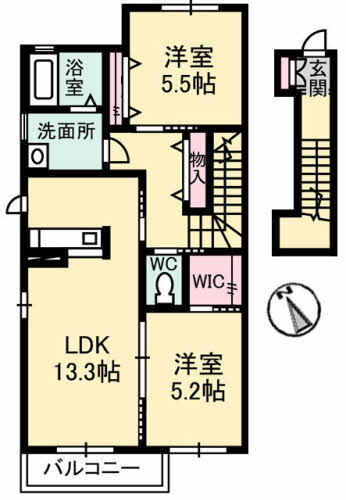 グランドソレイユ A棟 A202号-2