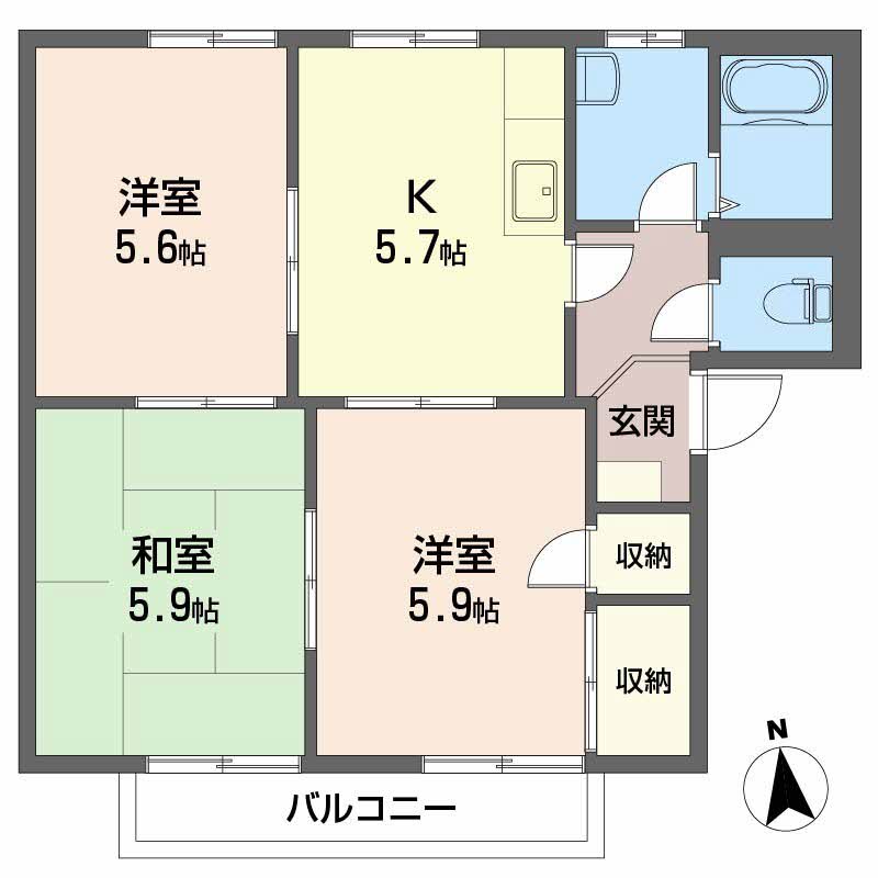 フレグランス南久米 F棟 E0202号-2