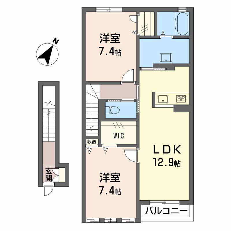 メゾネット　ジャルダン　ヴェールＡ棟 A202号-2