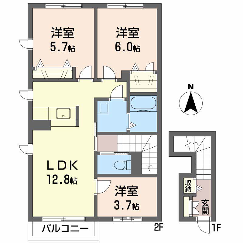 シャーメゾンＴоｗｎ福山北　Ｂ棟B0201-2