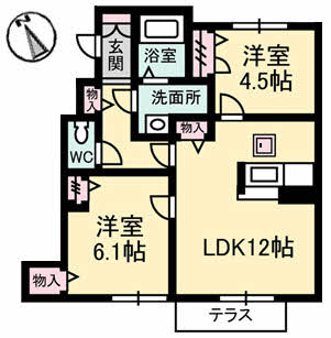 シャーメゾン春日　Ｂ棟 B102号-4