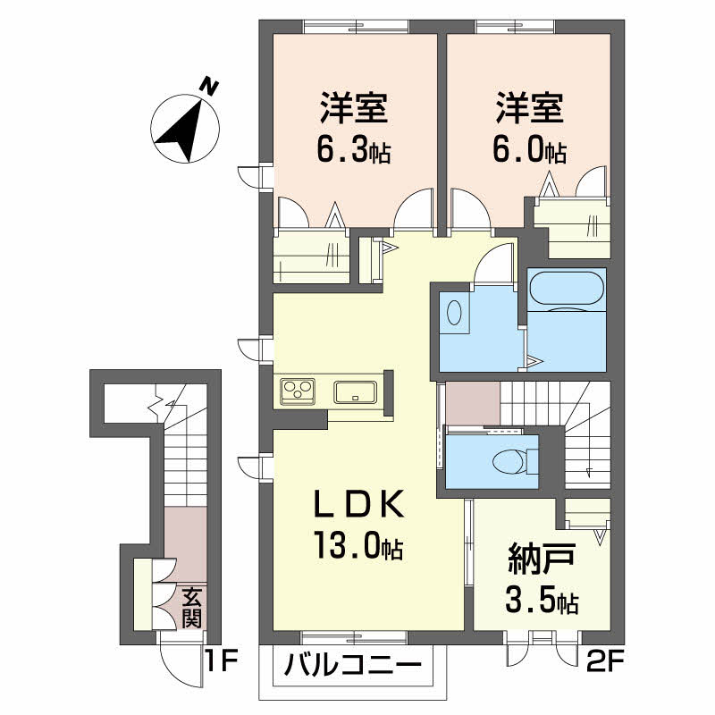 シャーメゾン阿南 三番館 205号-3