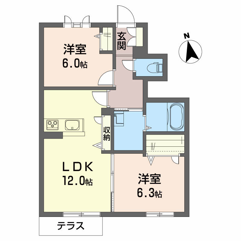 シャーメゾンＷＥＳＴ　Ｂ棟106-2