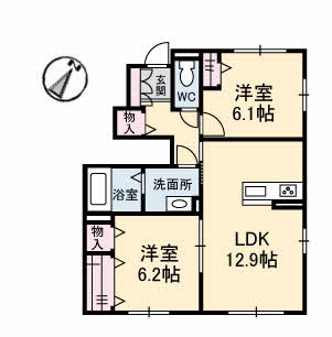 リバーサイド広古新開　Ａ棟 A0101号-2