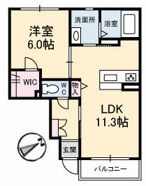 クオーレ大町東　Ａ棟A0102-2