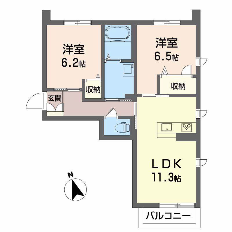 ベレオ西新浜　Ｂ棟208-2