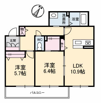 シャーメゾン宇多津　Ｄ棟302-2