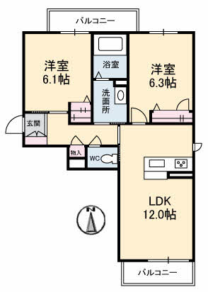 シャーメゾン多肥下町 201号-2