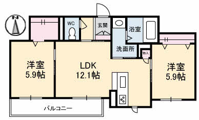 シャーメゾン多肥下町 302号-2