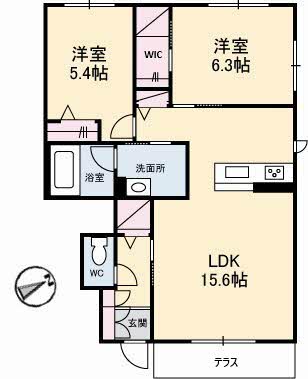パピリオ・タウン　Ｂ棟 B0103号-2