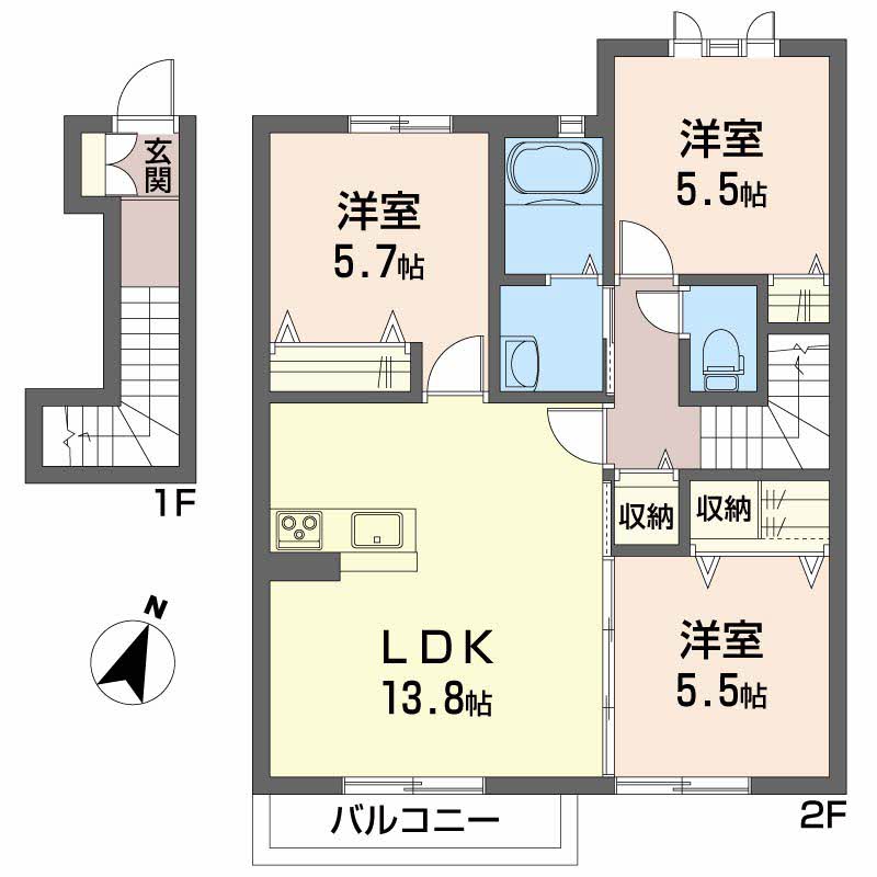 シャーメゾン・まゆ　Ｄ棟 D202号-2