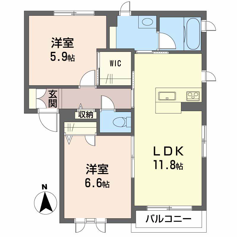 プロヌーブ南田宮　Ｂ棟B205-2