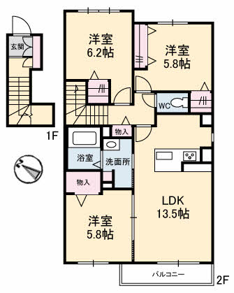 Ｓｅｒｅｎａ　Ｇａｒｄｅｎ　Ａ棟A0201-2