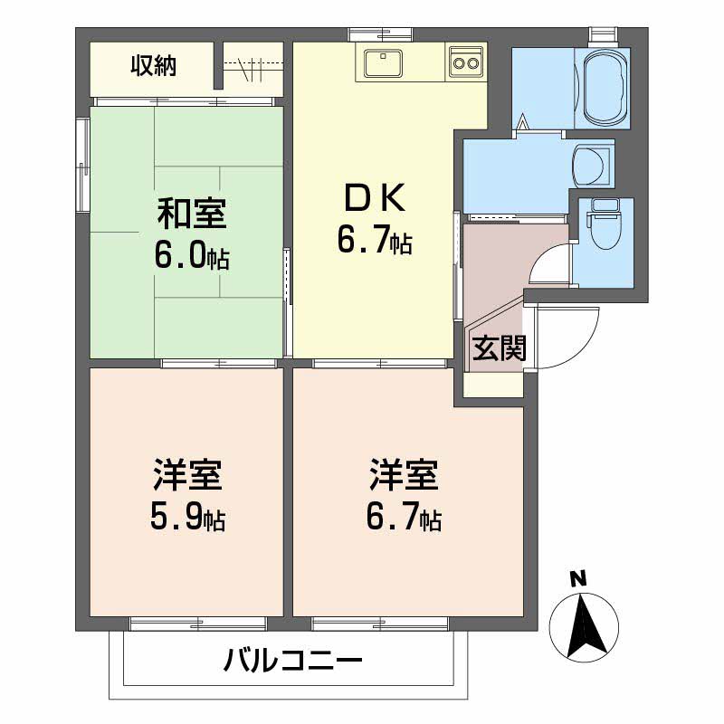 セルリアハイツ　Ａ棟 A0201号-2