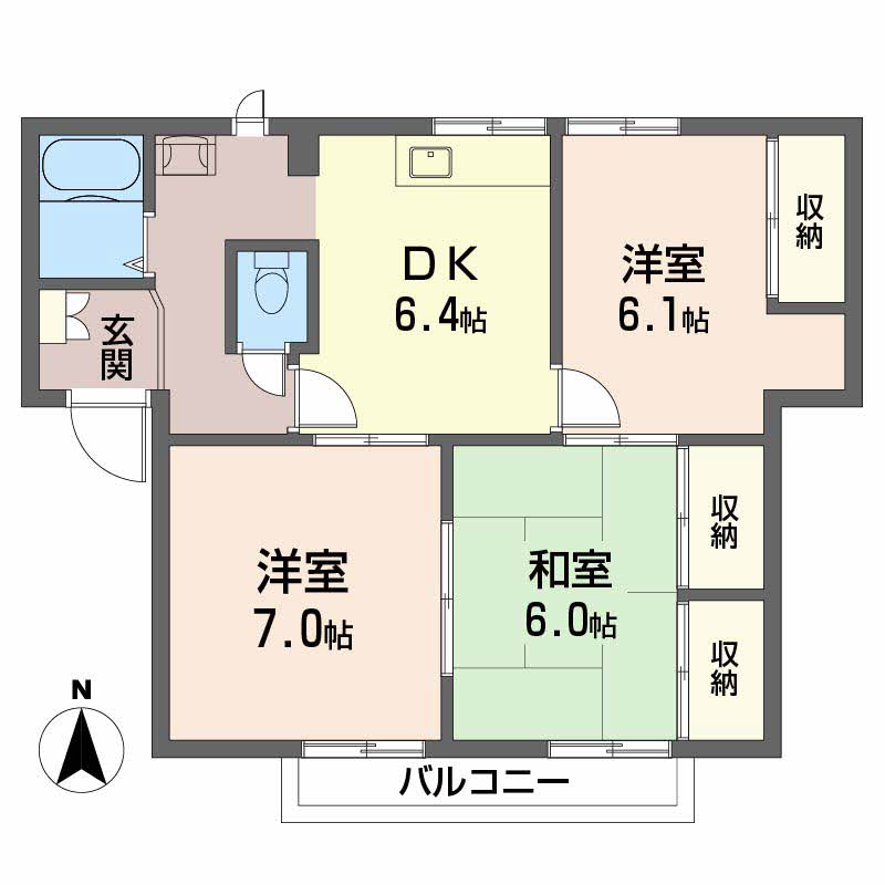 ドミール鈴蘭　Ｂ棟B0102-2