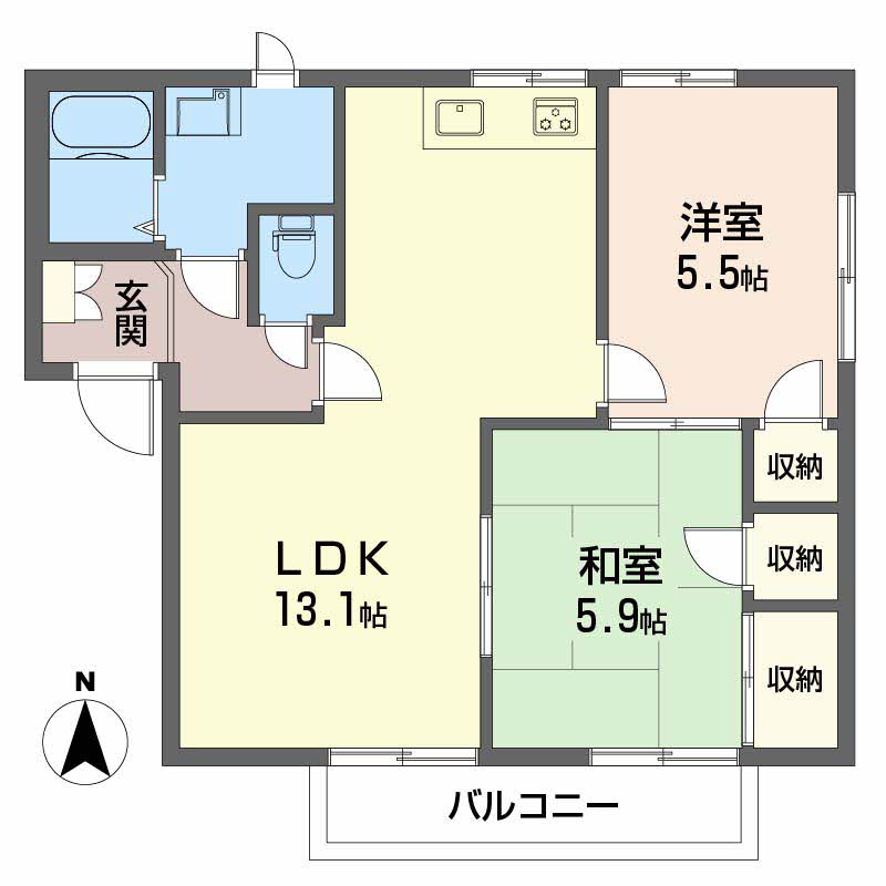 ドミール鈴蘭 B棟 B0201号-16