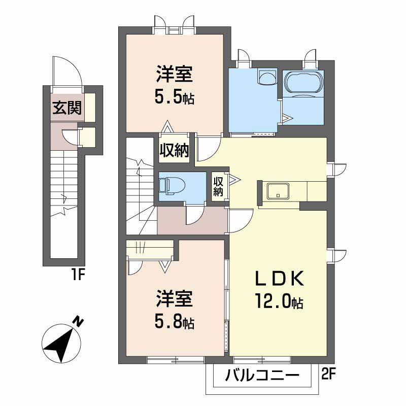 グレースメゾン湊　Ｆ棟F0201-2